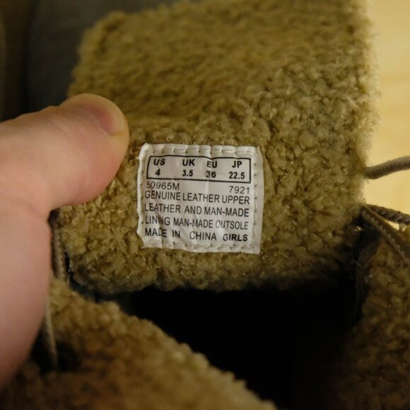 Timberland Boots Womens 4 Gray Green Suede Lace Up Fleece Lined - Picture 9 of 9